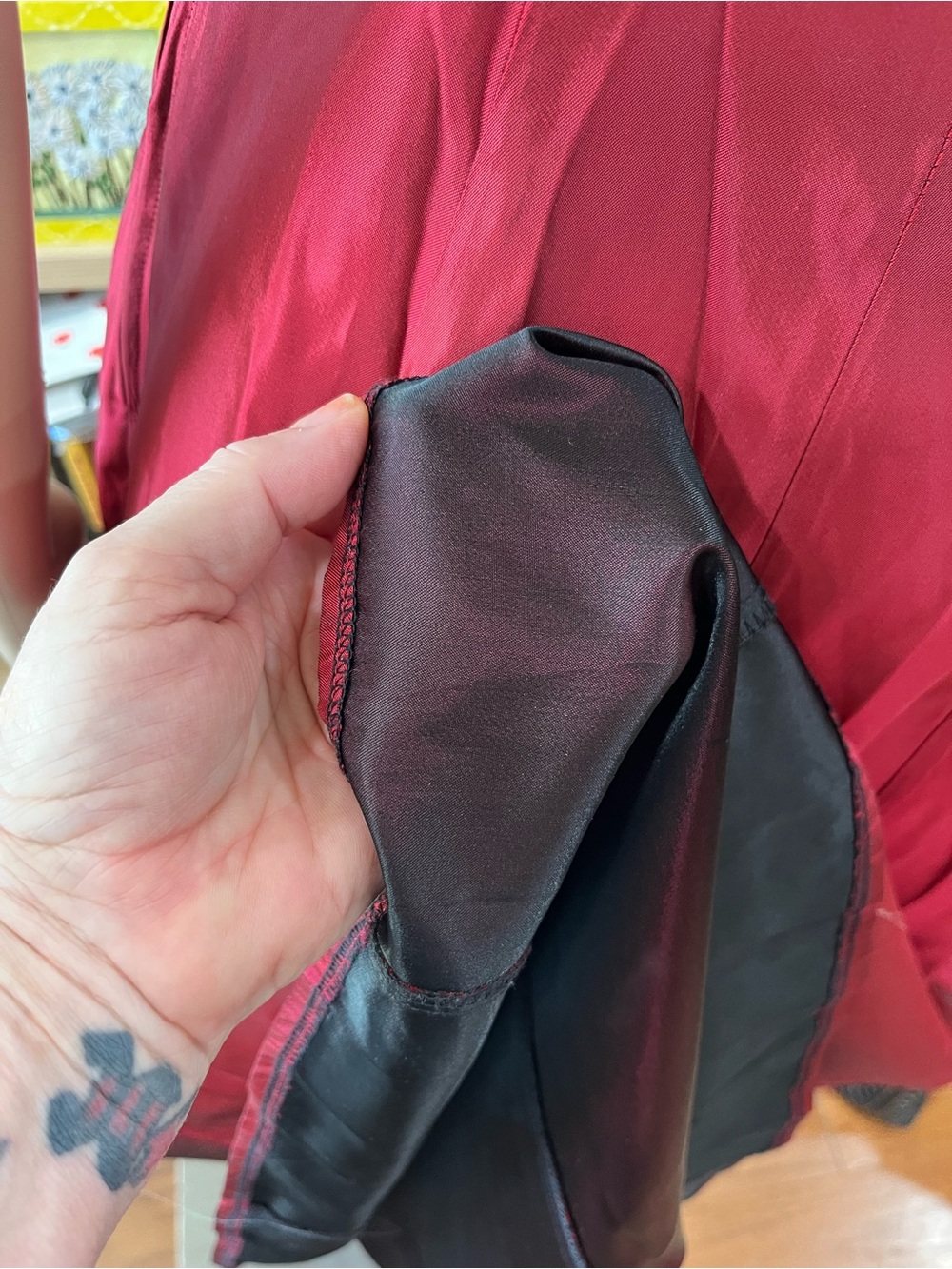 Vintage 90s Roberta wine red Formal Evening Dress Prom Cocktail Gown 9/10 - Picture 12 of 12